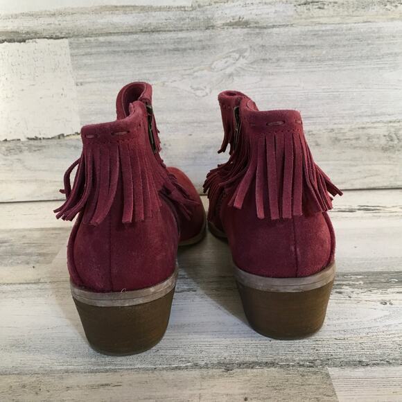 Naughty Monkey Red Fringe Heeled Boots - Picture 4 of 10